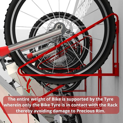 Bike Wall Mount Vertical Hanger for Home Space Saving Bike Rack Storage Mount for Garage or Home, Bicycle Holder for Mountain Bikes Road Bikes Holds up to 77lbs, Black,Pack of 1