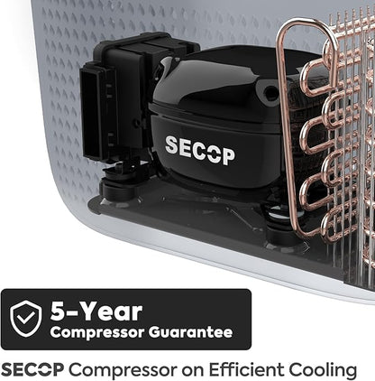 ICECO GO20 Dual Zone 12V Refrigerator, Portable Fridge Freezer with SECOP Compressor, DC 12/24V, AC 100-240V, 0℉ to 50℉, Electric Cooler for Truck, RV, SUV, Outdoor, Driving, 21 Quart, Gray