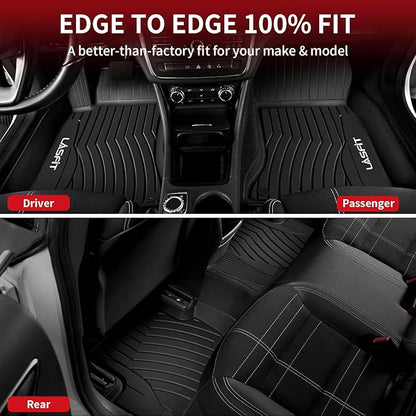 LASFIT Floor Mats for Mercedes Benz CLA 2014-2019 & GLA 2015-2020 250/45 AMG, All Weather TPE Custom Fit Car Mats for Mercedes CLA & GLA Floor Liners, 1st & 2nd Row Set, Black