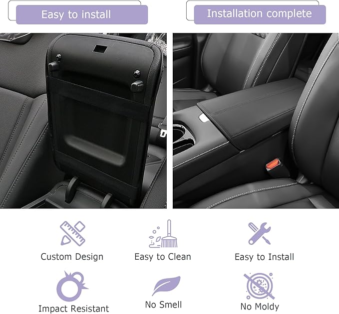 LUWU 2025 Murano Center Console Cover Compatible with 2025 Nissan Murano Accessories 2025 Murano SL/SV/Platinum Armrest Cover Center Console Pad Armrest Console Cover (Thin Black)
