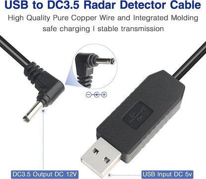 Radar Detector Power Cable for Cobr RAD350 380 450 480i 700i XRS9370 955 5300 9940 SPX 5300 5521 7700 ESR700 ESD737 767 SLR Vendetta 500,Power Cord for Cobr,Car Replacement Charging Cable 3.3ft