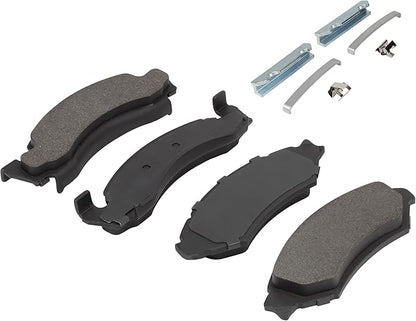 Premium Semi-Metallic Front Brake Pads (1001-0050M) Compatible with 1972-1986 Ford/Mercury/VAM (B-100/B-150/Bronco/Classic/Comet/E-100 Econoline/E-150 Econoline/F-100/F-150/F-250 & More)