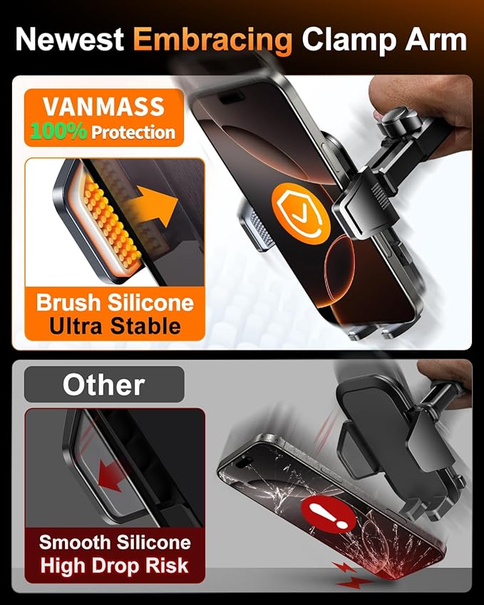 VANMASS 2025 Upgraded Car Phone Mount, [85+ LBS Strongest Suction] Patent Safety Cell Phone Mount Windshield Dashboard Vent Truck Accessories Stand Cradle for iPhone 16 Pro Max 15 14 13 Android