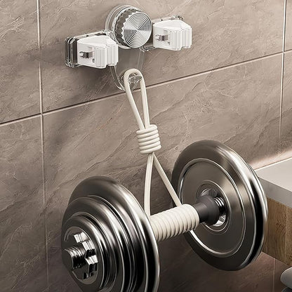 2PCS Broom Holder Mop Hanger,No punching required Broom Hanger Organizer,Broom Holder Wall Mountfor Bathroom, Kitchen, Office,Utility Room,Laundry Room(White+Gray)