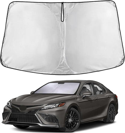 Econour Windshield Sun Shade for 2018-2025 Toyota Camry Custom Fit Sun Shield Screen Foldable Sun Visor Protector Blocks UV Rays Keep Your Car Cooler