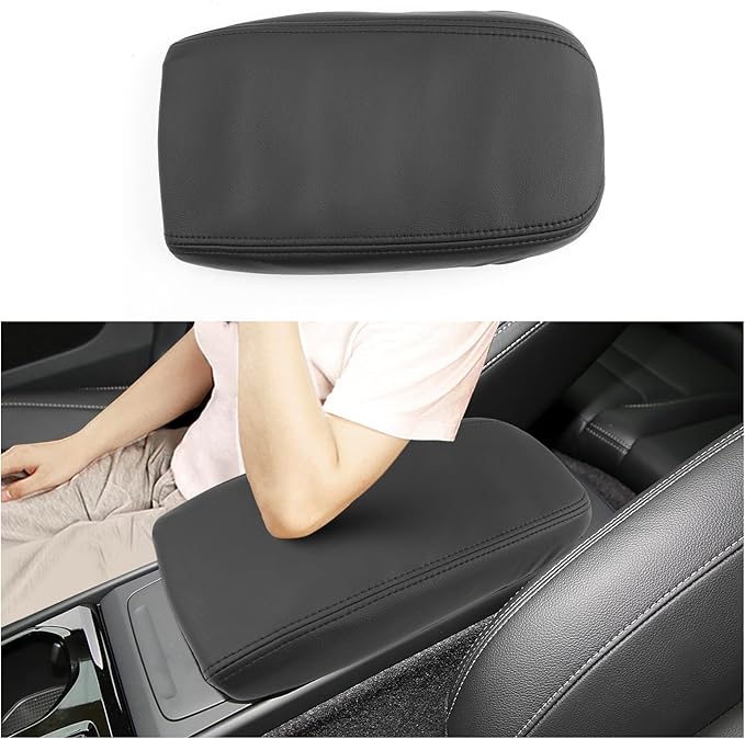 SXCY for 2025 XC40 Armrest Cover for Volvo XC40 2018-2025 Accessories 2025 XC40 Center Console Cover 2025 XC40 Middle Console Cover (Black Line Thin Cover)