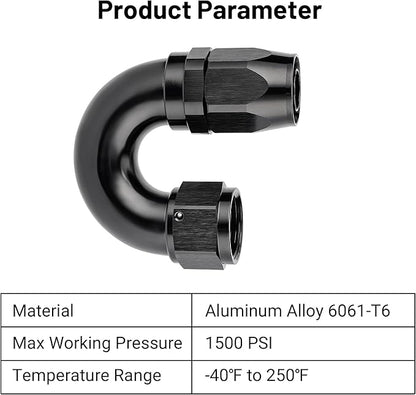 EVIL ENERGY 12AN 180 Degree One Piece Full Flow Hose End Fitting Swivel For CPE Braided Hose
