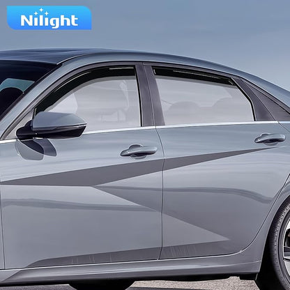 Nilight in-Channel Rain Guards for Hyundai Elantra 2021 2022 2023 2024 2025, Vent Window Visors, Original Window Deflectors-4PCS