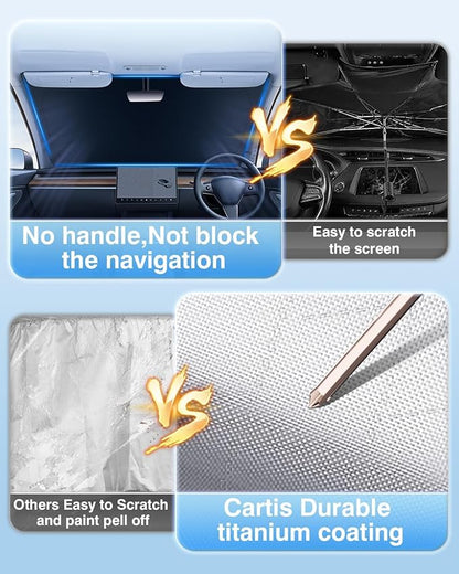Windshield Sun Shade Custom Fit for Honda Civic 2022-2025 2026, Sunshade for Civic Accessories Foldable Car Front Window Sun Visor