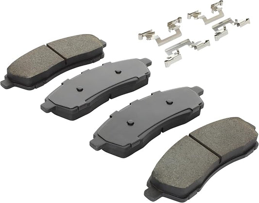 Premium Semi-Metallic Rear Brake Pads (1001-0757M) Compatible with Ford Excursion 2005-2000, F-250 2004-1998, F-250 Super Duty 2004-1999, F-350 2004-1999 & More