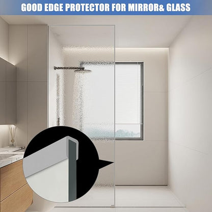 Rubber Edge Trim, Flexible Edge Banding, 3/8"(10mm) U Channel Protector, Self Adhesive Edge Guards for Plywood, Glass, Flexiglass and Sheet Metal Parts, 20Ft, Grey Color