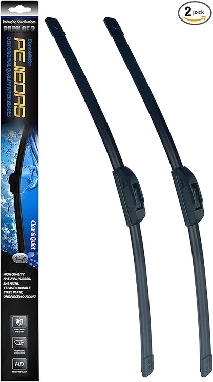 OEM Quality Front Wiper Blades, Replacement for 2002-2012 Jeep Liberty/2000-2006 Toyota Tundra/Ford Escape 2001-2004, OE Original Style (19 Inch + 19 Inch Front Wiper Blades)