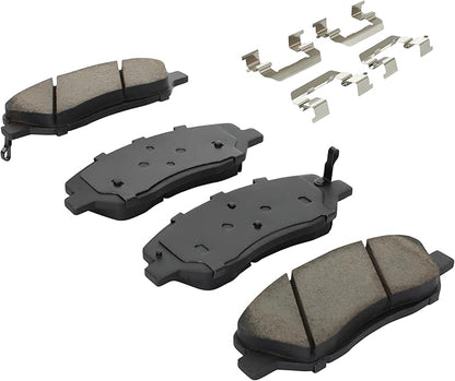 Premium Ceramic Front Brake Pads (1001-1202C) Compatible with Hyundai Entourage 2007-2009, Hyundai Santa Fe 2007-2016, Hyundai Santa Fe XL 2013-2016, Kia Sedona 2006-2014