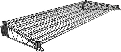 24" x 60" Black Epoxy Wire Wall Mount Shelf