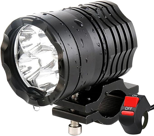 Motorcycle Driving Light 12-60V 40W 3600LM LED Fog Light for ATV UTV Bike Car Truck Boat Forklift Waterproof LED Spotlight with 6 Light Beads High Low Strobe Beam Switch Universal (Black 1)