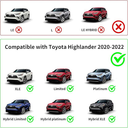 KINGGERI Lockable 260lbs Cross Bars Roof Racks Fit for Toyota Highlander 2020 2021 2022 2023 2024 2025 XLE Limited Platinum Hybrid, Heavy Duty Aluminum Metal Crossbar Luggage (NOT for L/LE/LE Hybrid