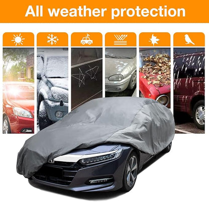 XCAR Ultra Light Waterproof Car Cover for Automobiles All Weather Protection, Windproof & Breathable, Fits Sedan Up to 185"