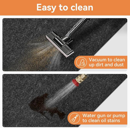 Oil Spill Mat - Garage Floor Mat, Absorbent Oil Pad, Premium Maintenance Mat, Waterproof, Contain Liquid, Protect Garage Surface from Spill & Stain, Reusable, Washable, Durable, Black 59×36inches