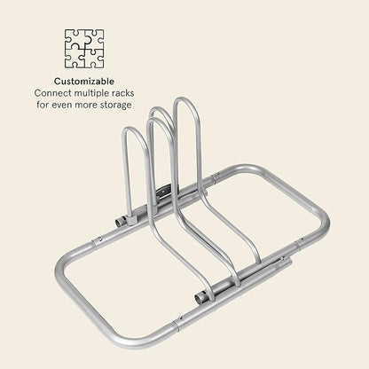Retrospec Stash Rack 2, 4 & 5 Bike Floor Stand Bicycle Storage Organizer for Mountain Bike, Road Bike, Weather Resistant Fine Powder Steel Coating Fits Wheels up to 3"