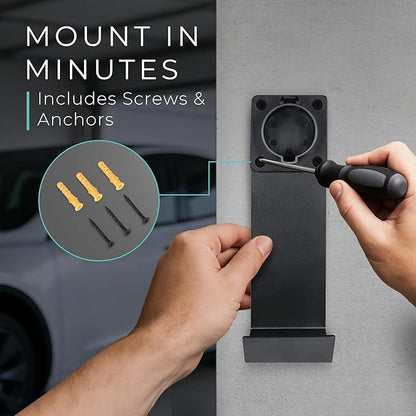 Lectron Electric Vehicle Charger Nozzle Holster Dock & J-Hook Combo for All J1772 EVs