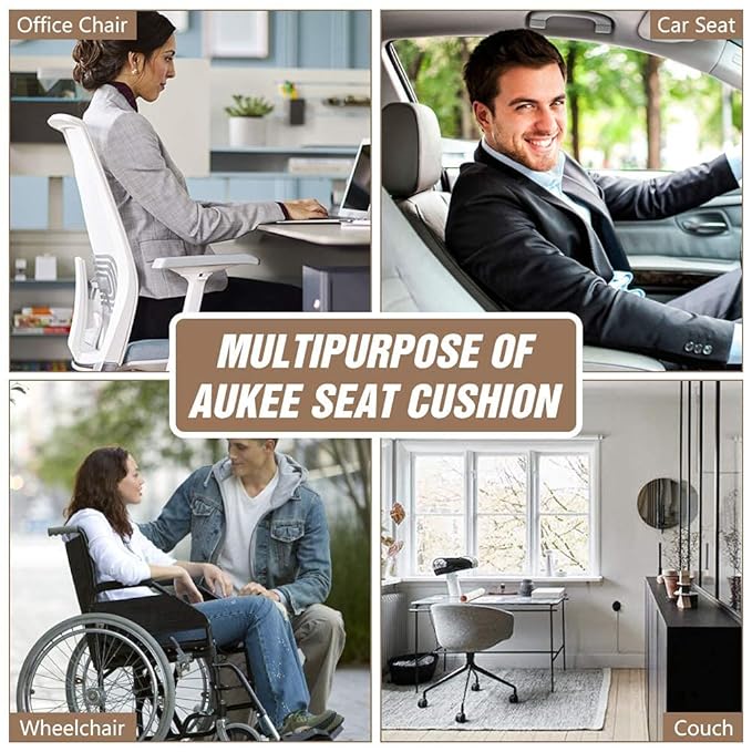 MYFAMIREA Car Seat Cushion Pad 1.2" Thick Comfort Seat Protector for Car Driver Seat Office Chair Home Use Memory Foam Seat Cushion with Non Slip Bottom, 20'' x 18.5'', Black
