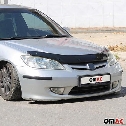 OMAC Front Bug Shield Hood Deflector Guard for Honda Civic 2001-2005 Sedan Smoke