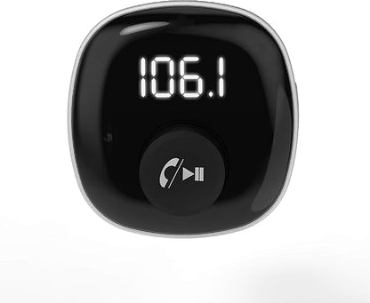 Scosche BTFM4 BTFREQ Universal Bluetooth Handsfree Car Kit with FM Transmitter and Dual USB Ports, Black