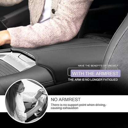 LUWU Center Console Cover Compatible with 2025 Nissan Armada Accessories 2025 Armada SV/SL/Platinum Armrest Cover Armrest Console Cover (Thin Black)