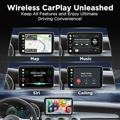 Wireless CarPlay Adapter for Apple iPhone，Wireless Carplay USB Dongle Converter Wired Carplay to Wireless, Support Online Update Plug and Play,Fit for Cars Built-in Wired CarPlay (Carbon)