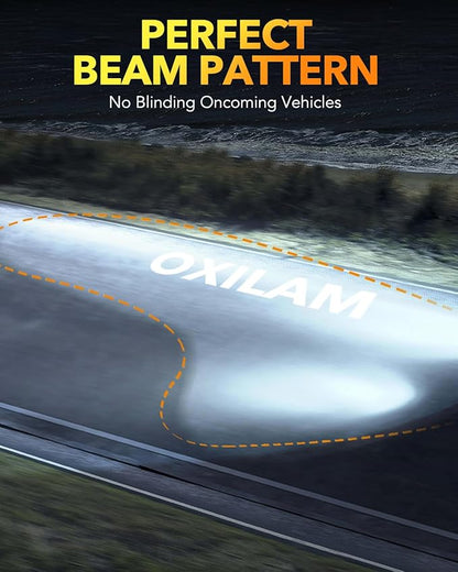 OXILAM HB2 9003 H4 LED Bulbs, 900% Ultra Bright, 40000LM, No Polarity, Plug-N-Play, 70,000 Hours Lifespan, Flicker-Free, 2 Pack