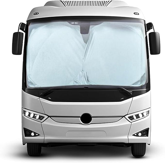 EcoNour RV Windshield Sunshade | Reflective RV Windshield Cover for UV Rays & Heat Protection, Keeps Your RV Motorhome Cool | Shades for RV Fits RVs, Trucks, Motorhomes, Buses | XXXXX-Large 102"x51"
