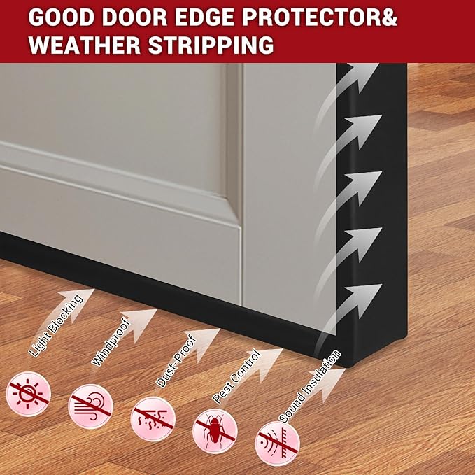 Rubber Edge Trim, Flexible Self-Adhesive U Shaped Peel and Stick Edge Banding, 2-1/2"(63.5mm) U Channel Edge Protector, Edge Guards for Woods, Furniture, 20Ft, Black Color