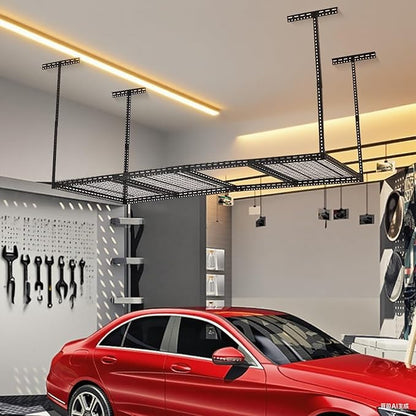 4x6 FT Overhead Garage Storage Rack, Steel Ceiling Storage Rack for Garage, Height Adjustable 22''-40", Heavy Duty 330 lbs Weight Capacity Storage Organizer System, for Basement Warehouse