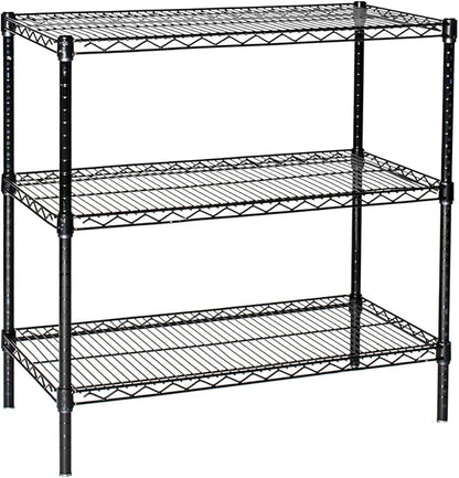 Omega 18" Deep x 42" Wide x 36" High 3 Tier Black Starter Shelving Unit