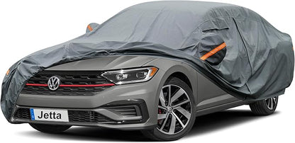 Premium Car Cover Custom Fit Volkswagen vw Jetta (2005-2025), 16 Layers Heavy Duty Car Cover Waterproof All Weather with Zipper Door for Sun Rain Snow Dust Uv Protection