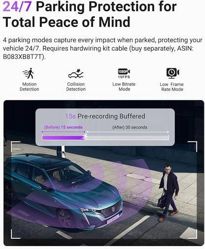Vantrue S1 Pro 2.7K Front Mini Dash Cam, 2.5K@60FPS, STARVIS 2, ADAS, Voice Control, PlatePix™ Night Vision, WiFi, GPS, 158°Wide Angle, 24/7 Parking Mode, Support 1TB Card Max