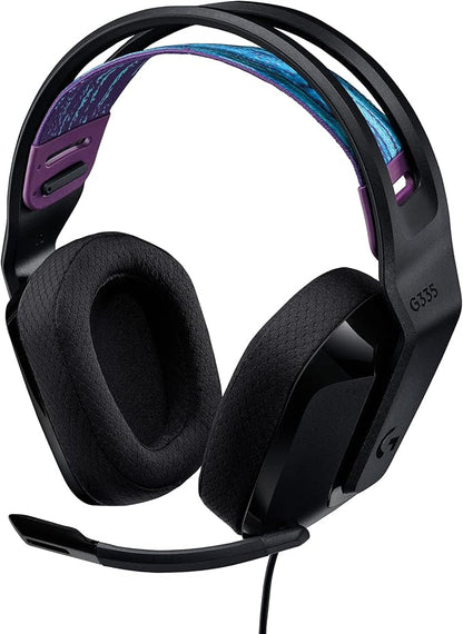 Logitech G335 Wired Gaming Headset, with Flip to Mute Microphone, 3.5mm Audio Jack, Memory Foam Earpads, Lightweight - Black