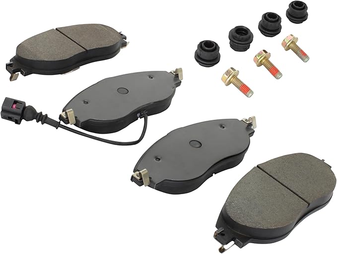 Premium Semi-Metallic Front Brake Pads (1001-1633M) Compatible with 2012-2024 Audi/Volkswagen (A3 Quattro/Arteon/CC/Golf/Golf R/GTI/Jetta/Q3/S3/Tiguan)