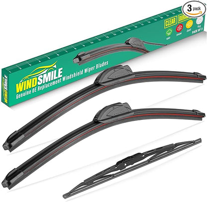 17" 16" 10" Windshield Wiper Blades Replacement for Hummer H3 2006 2007 2008 2009 2010 Premium All Weather Front Rear Wipers Set - OEM Quality (Pack of 3)