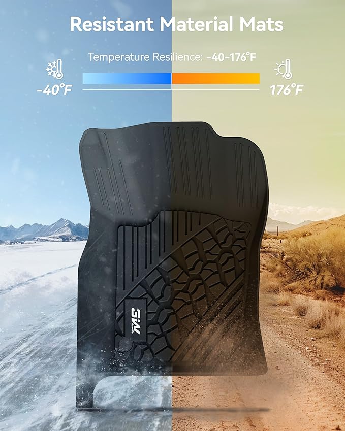 3W Floor Mats & Cargo Liner Fit for Jeep Grand Cherokee 2016-2021/ Grand Cherokee WK 2022 2023 (Non L), TPE All Weather Custom Fit 1st and 2nd Rows Car Mats and Trunk Liner, Black