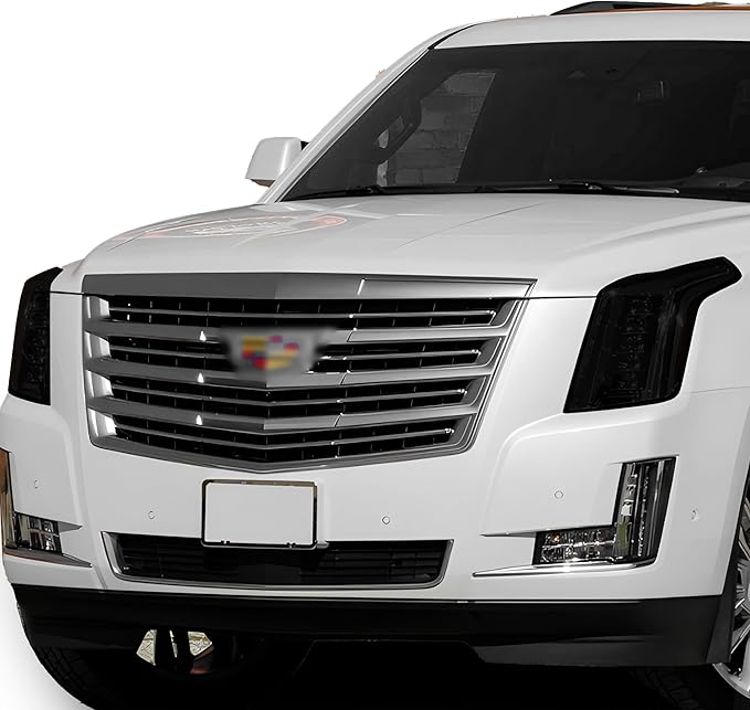BOGAR TECH DESIGNS Full Headlight Head Light Tint Kit Fits Cadillac Escalade (ESV) 2015-2020, Dark Smoke