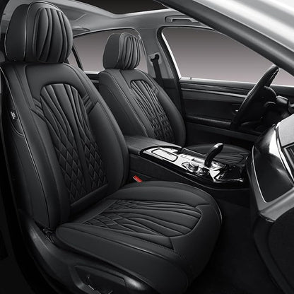Seat Covers for Cars, Waterproof Seat Covers, Leather Car Seat Covers 2 Pack, Universal Seat Cushion Protector for Most Cars Black
