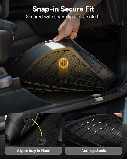 3W Floor Mats & Cargo Liner Fit for Jeep Grand Cherokee 2016-2021/ Grand Cherokee WK 2022 2023 (Non L), TPE All Weather Custom Fit 1st and 2nd Rows Car Mats and Trunk Liner, Black
