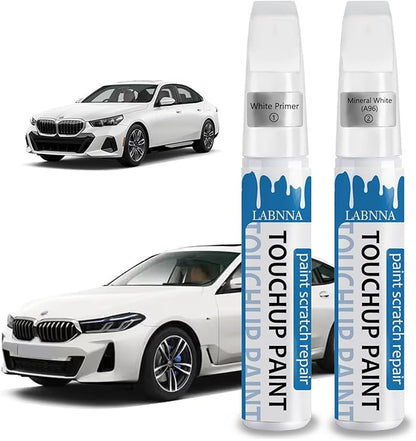 Mineral White (A96) Touch Up Paint for BMW-Exact Match 2 in 1 touchup Paint Pen for Chips and Nicks Repair Car Paint Scratch Repair Kit