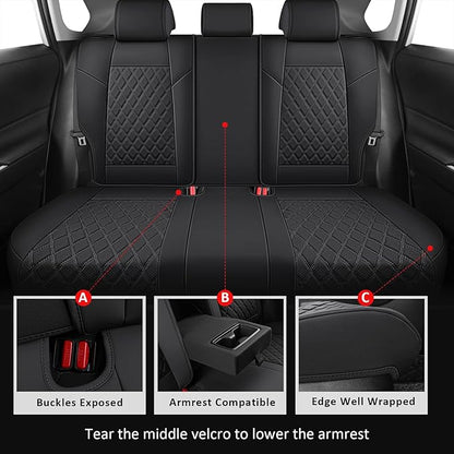 MIROZO Seat Covers for rav4,Waterproof Car Seat Covers Faux Leather Seat Cover Full Set Fit for 2019-2025 Toyota RAV 4 Non-Hybrid (Not for Adv & TRD-Off,Black)