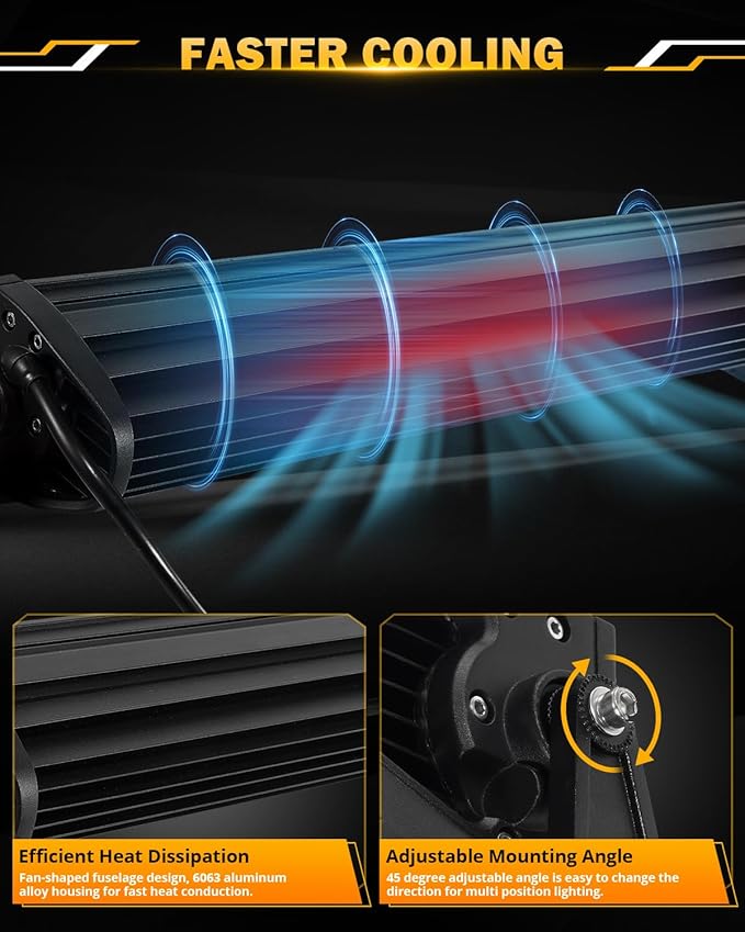 Auxbeam 30 Inch 180W LED Light Bar, 6 Modes Spot Flood Combo Offroad Lighting Amber White Strobe Fog Light, Memory Reset Function Waterproof Driving Work Light with 10FT Wiring Harness Kit