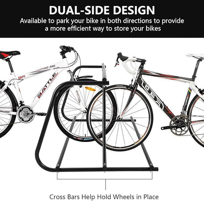 Commercial Floor Bike Rack Stand - 10-Bike Capacity, Premium Steel, Superior Stability, Suitable for Various Locations
