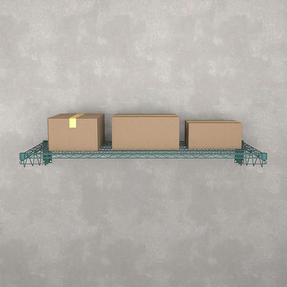 24" x 60" Green Epoxy Wire Wall Mount Shelf