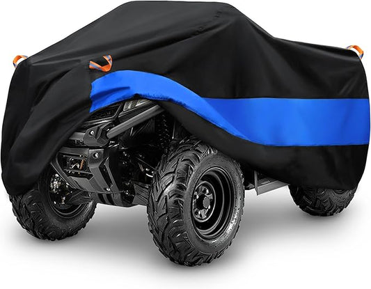 MORNYRAY ATV Cover Waterproof Heavy Duty Universal Quad Cover Outdoor Storage Cover 4 Wheeler UV Protection for Polaris Yamaha Honda Suzuki Kawasaki (Black, A1-78.7''L x 37.4''W x 41.7''H)