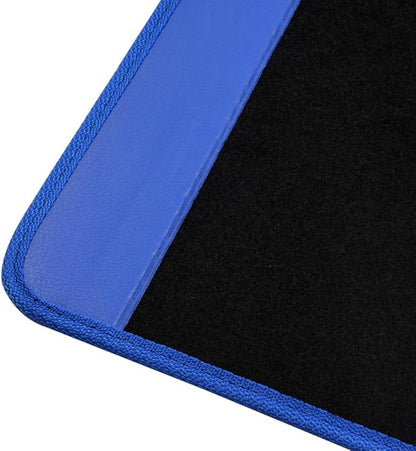 BDK Premium Carpet Black & Blue Floor Mats for Cars - Universal Fit Interior 4-Piece Car Mats Full Set - Cute Car Accessories Interior Floor Covers for SUVs, Trucks,Van, & Car